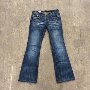 Vintage Y2K Dark Wash Low-Rise Flare Jeans